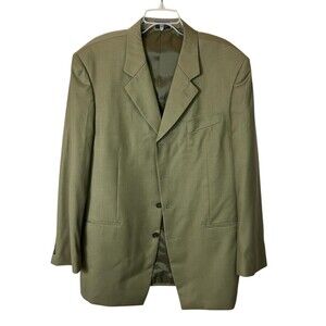 Soho Collection's Men's 4-Button Blazer Jacket  44R  Dark Olive Non-Vented